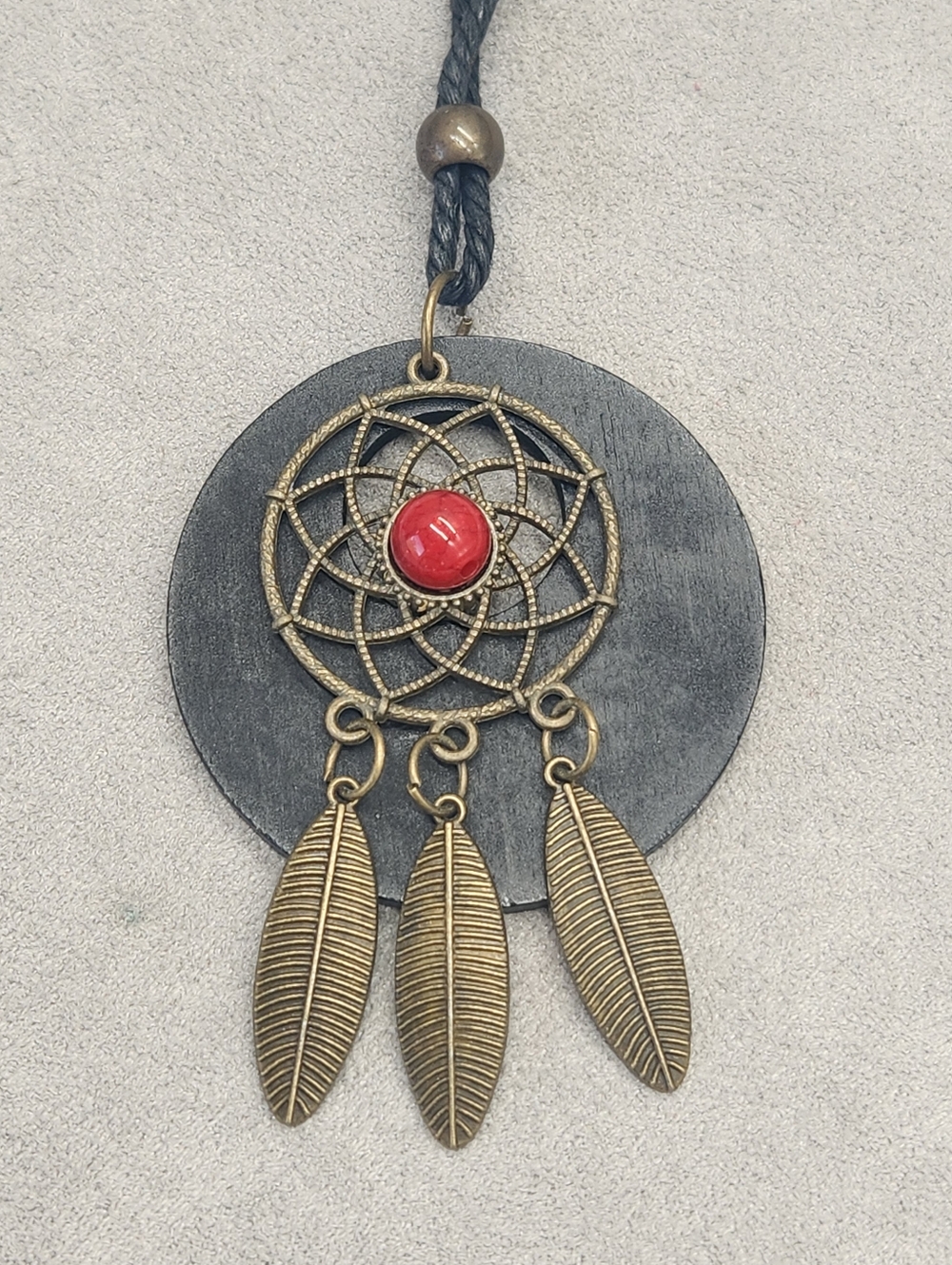 Southwestern Style Necklace Black Feather Unisex Folk Ethnic Boho Artsy Western